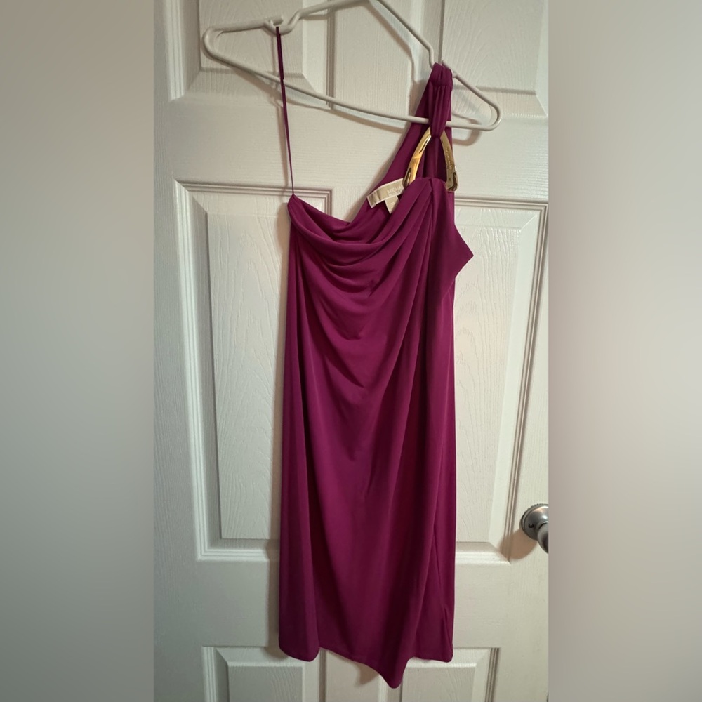 Michael Kors One Shoulder Fuchsia Dress